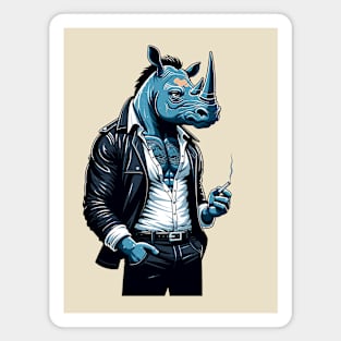 Yakuza Rhino - Tattooed & Fierce 90s Cartoon Art Magnet